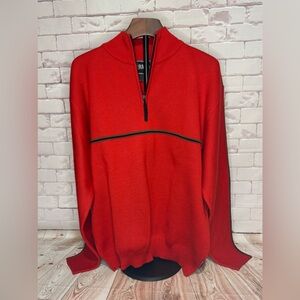 Obermeyer Men's large Red Zip-Up Sweater Alpine‎ Heritage Cabin Core